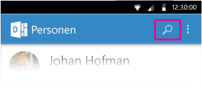 Suchen nach Personen in Delve für Android