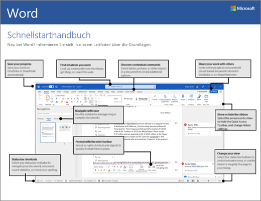 Word 2016 – Schnellstarthandbuch (Windows)