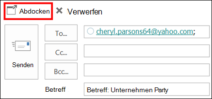 Wählen Sie Popup aus, um die Nachricht in einem neuen Fenster zu öffnen.