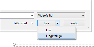 Pilt PowerPointi dialoogiboksist Video lisamine