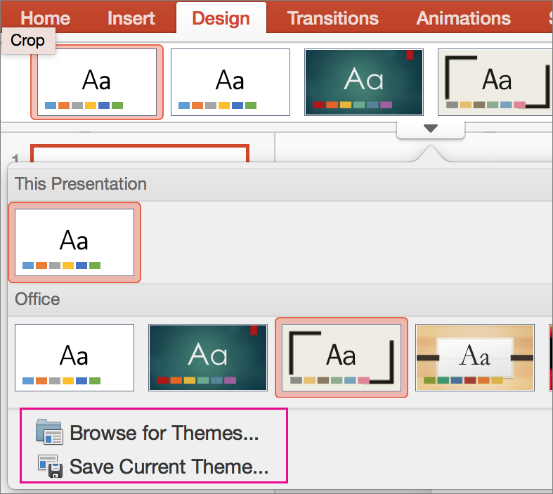 PPT for Mac Save your theme