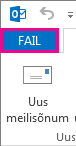 Outlooki menüü Fail