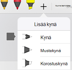 Office for iPadin ja iPhonen kynävalikoimassa on lyijykynäkuvio