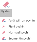 PowerPoint for Office 2019:ssä on neljä pyyhintä digitaaliselle käsinkirjoitukselle.