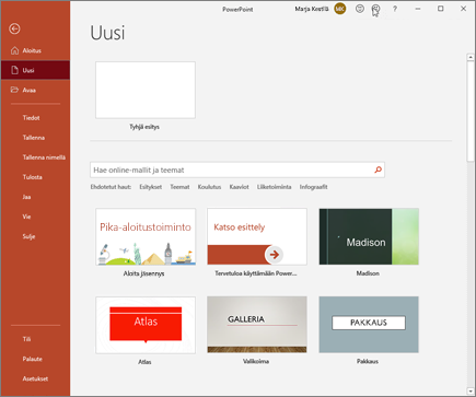 Luo uusi PowerPoint