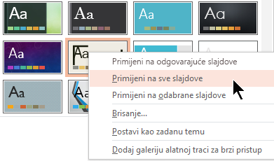 Primjena na sve slajdove