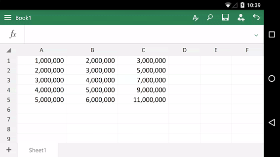 Finger taps and holds header of column A, drags column to new place