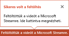 A PowerPoint értesítést küld a feltöltés elkészültekor