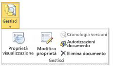 Gruppo Gestisci sulla barra multifunzione