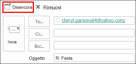 Selezionare Disancora per aprire il messaggio in una nuova finestra.