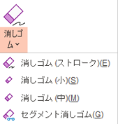 PowerPoint for Office 2019 には、デジタル インク用に 4 つの消しゴムがあります。
