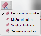 "Mac" programoje "PowerPoint", skirtoje Office 365", yra keturi skaitmeninio rankraščio trintukai.