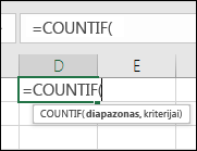 Formulės sintaksė kaip tekstas, rodomas laikant žymiklį