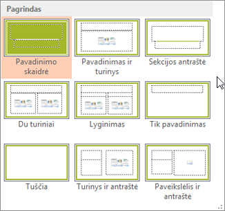 „PowerPoint“ skaidrių maketai