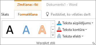 Grupa WordArt stili