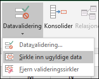 Sirkle inn ugyldige data på båndet