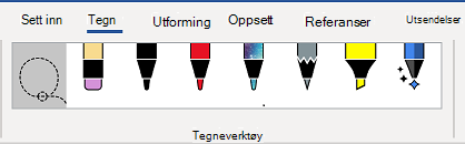 Tegneverktøy-fanen på båndet Word.