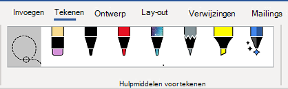 Het tabblad Hulpmiddelen voor tekenen van het lint Word.