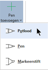 U kunt in inkt tekenen met drie verschillende patronen: een potlood, een pen of een markeerstift