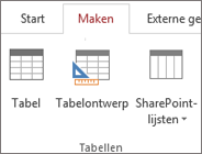 Opdracht op Access-lint voor Maken > Tabelontwerp