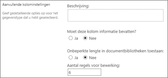 Kolomtekst met meerdere regels voor documentbibliotheken