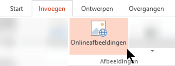 Selecteer Invoegen op het lint van de werkbalk en selecteer vervolgens Onlineafbeeldingen