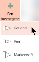 U kunt in inkt tekenen met drie verschillende patronen: een potlood, een pen of een markeerstift