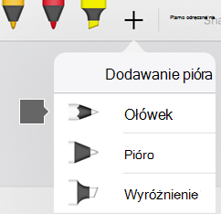 Galeria piór w pakiecie Office dla tabletu iPad i telefonu iPhone zawiera teksturę ołówka