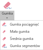 Program PowerPoint 2019 dla pakietu Office zawiera cztery gumki pisma cyfrowego.