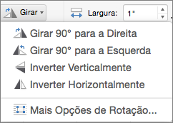 Menu Girar Forma no Office para Mac