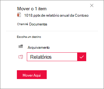 Criar uma nova pasta para onde mover