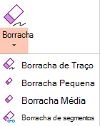 O PowerPoint para Office 2019 tem quatro borrachas para tinta digital.