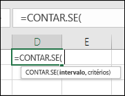 A sintaxe da fórmula tem texto sensível à passagem do rato