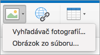 Zobrazenie možností vloženia obrázka pre podpis