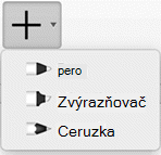 Predplatitelia služieb Office 365 môžu kresliť atramentom s tromi rôznymi textúrami: ceruzkou, perom alebo zvýrazňovačom