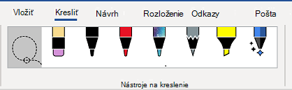 Karta Nástroje na kreslenie na páse s nástrojmi Word.