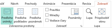 Rozloženia snímok možno prispôsobiť v zobrazení Predloha snímky