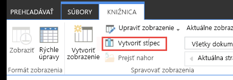 Prepojenie Vytvoriť stĺpec v knižnici SharePointu Online