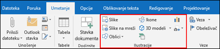 Izaberite opciju iz grupe Ilustracije