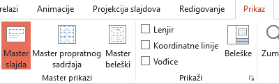 Rasporedi na slajdu mogu se prilagoditi u prikazu mastera slajda