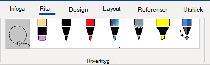 Fliken Ritverktyg i menyfliksområdet Word.