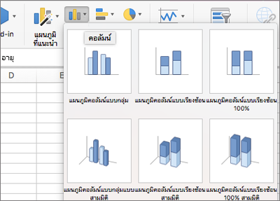 เลือกแผนภูมิชนิดอื่น