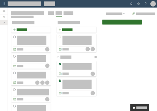 Web için Project’teki Pano görünümünün genel ekran görüntüsü