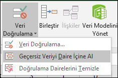 Şeritte Geçersiz Veriyi Daire İçine Al