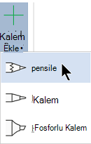 Üç farklı dokuya sahip mürekkeple çizim yapabilirsiniz: kalem, kalem veya vurgulayıcı