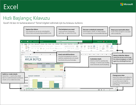 Excel 2016 Hızlı Başlangıç Kılavuzu (Windows)