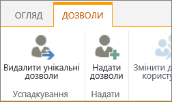 Кнопка "Видалити унікальні дозволи"