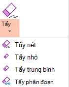 PowerPoint for Office 2019 có bốn loại tẩy dành cho viết tay kỹ thuật số.