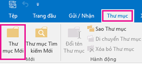 Trên tab Thư mục, hãy bấm Thư mục Mới.