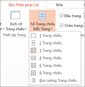 Tùy chọn Trang chiếu mỗi trang